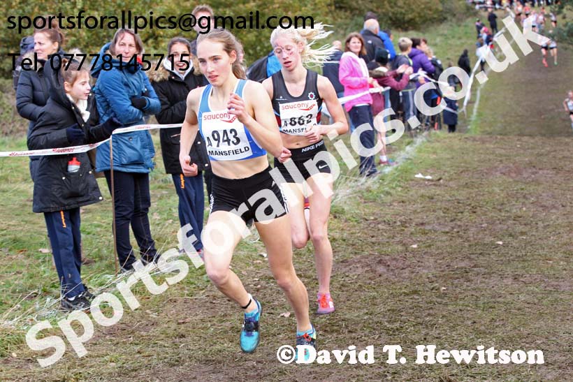 Girls under-15s National Cross Country Relay, Berry Hill Park, Mansfield. Photo:  David T. Hewitson/Sports for All Pics